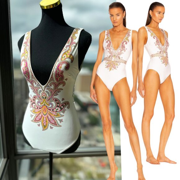 Zimmermann Other - 🆕 ZIMMERMANN 🧿 NWOT Teddy Paisley Plunge Bathing Suit, Sz 0 - MISSING BELT